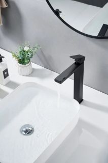 Смеситель для раковины высокий Knotlor KN-24/BL, черный